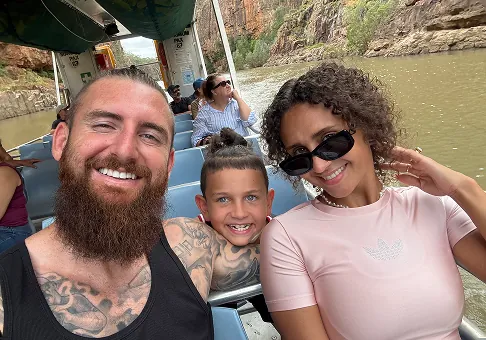 Brodie and his family travelling together